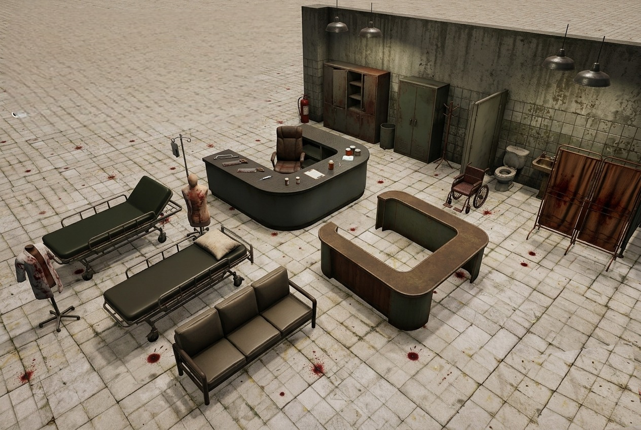 Abandoned Horror Hospital Asset Pack Preview